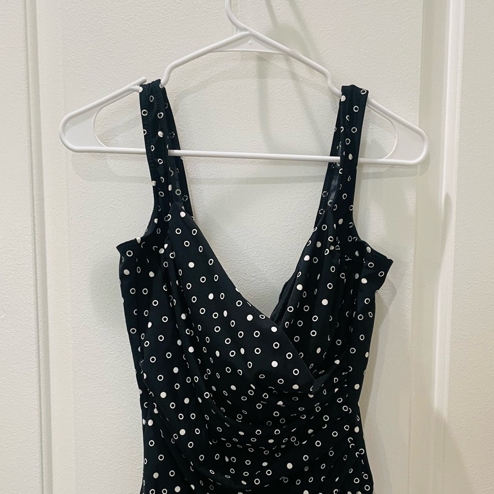 Miraclesuit Black One-Piece Swimsuit with White Dot Print - Picture 3 of 5